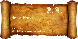 Metz Masa névjegykártya